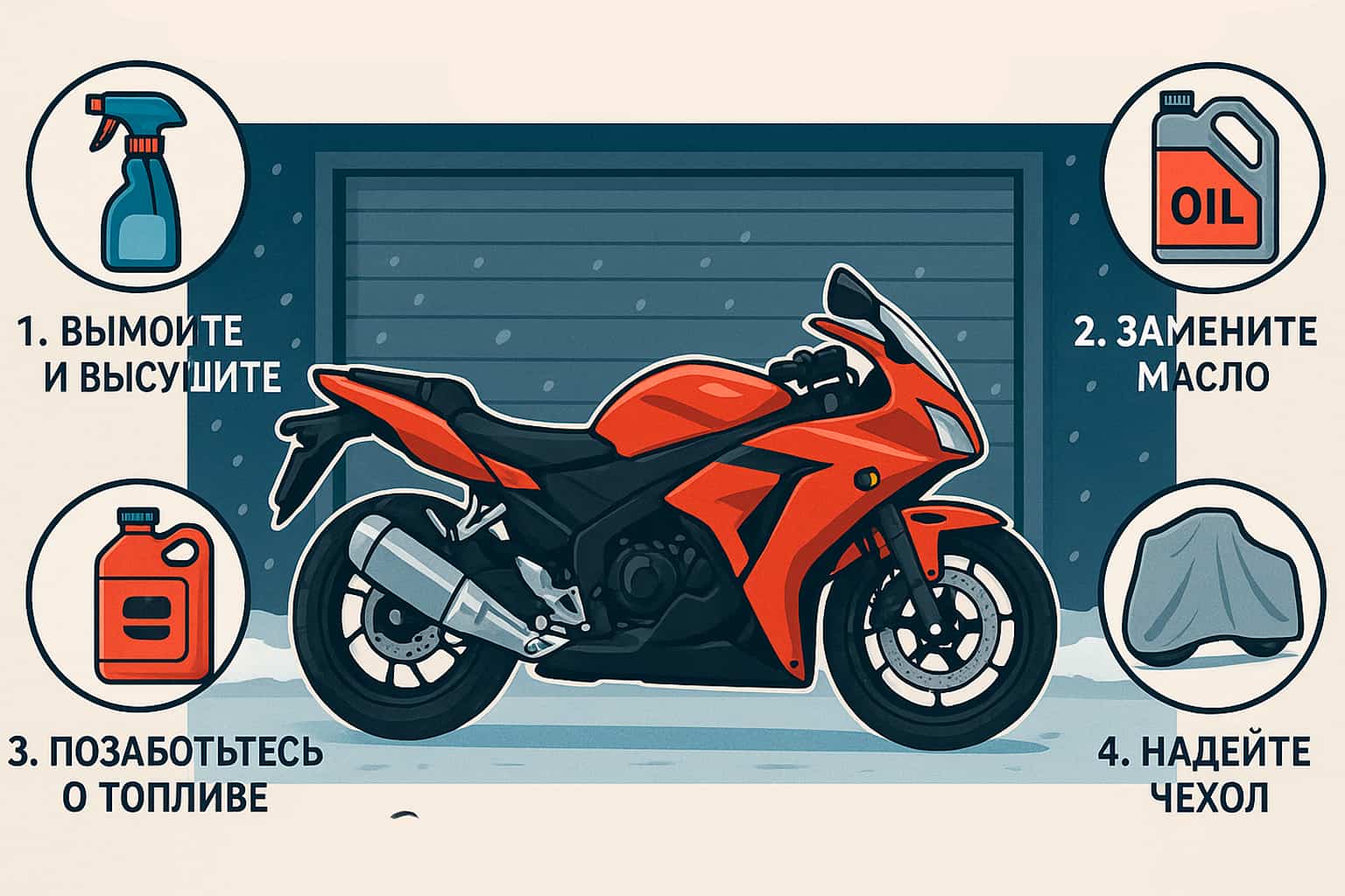 Зимнее хранение мотоцикла: полный алгоритм подготовки байка к холодам - 2